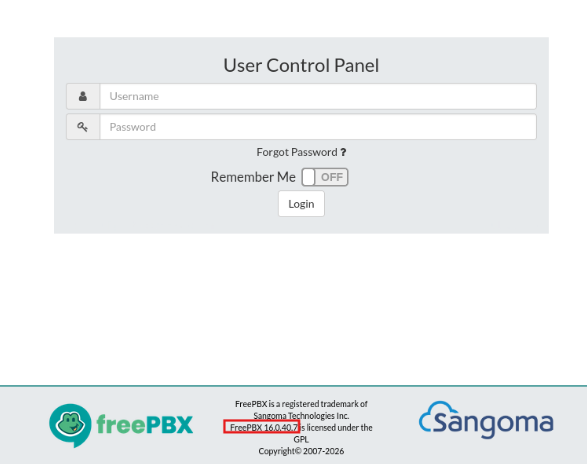 Versión vulnerable de FreePBX detectada